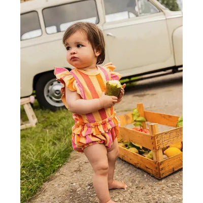Sproet & Sprout Baby Ruffle Terry Jumpsuit Stripes - Studio Play