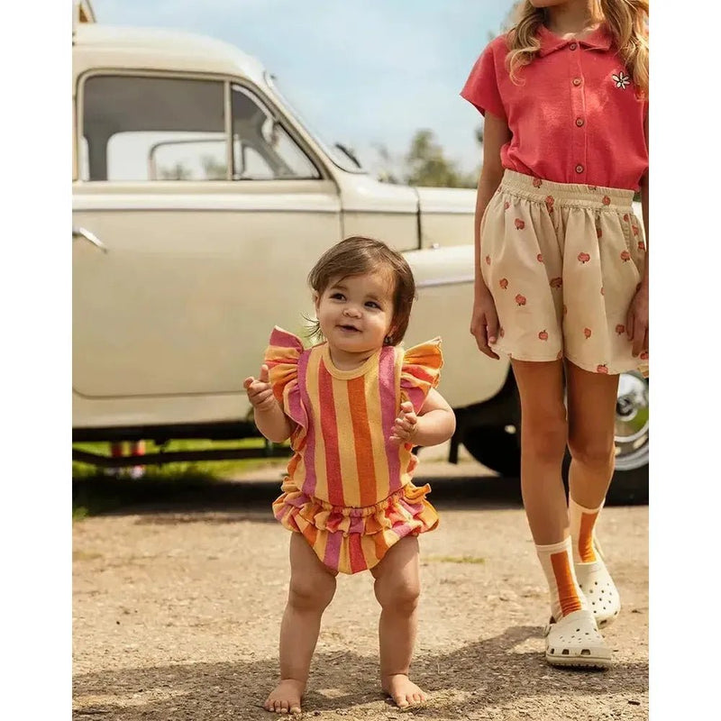 Sproet & Sprout Baby Ruffle Terry Jumpsuit Stripes - Studio Play