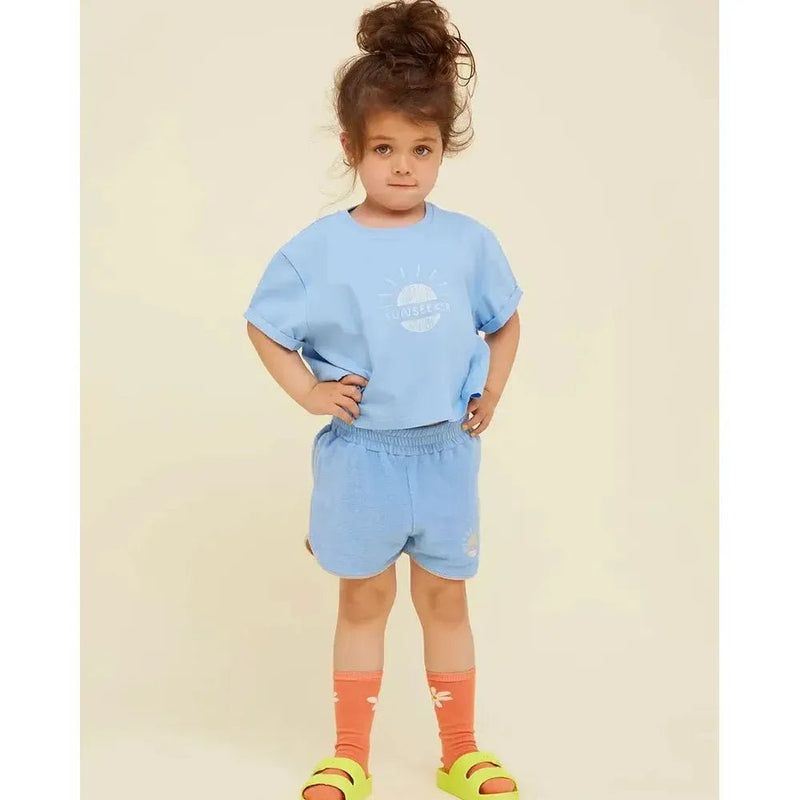 Sproet & Sprout Baby Terry Sport Shorts Breezy Blue - Studio Play
