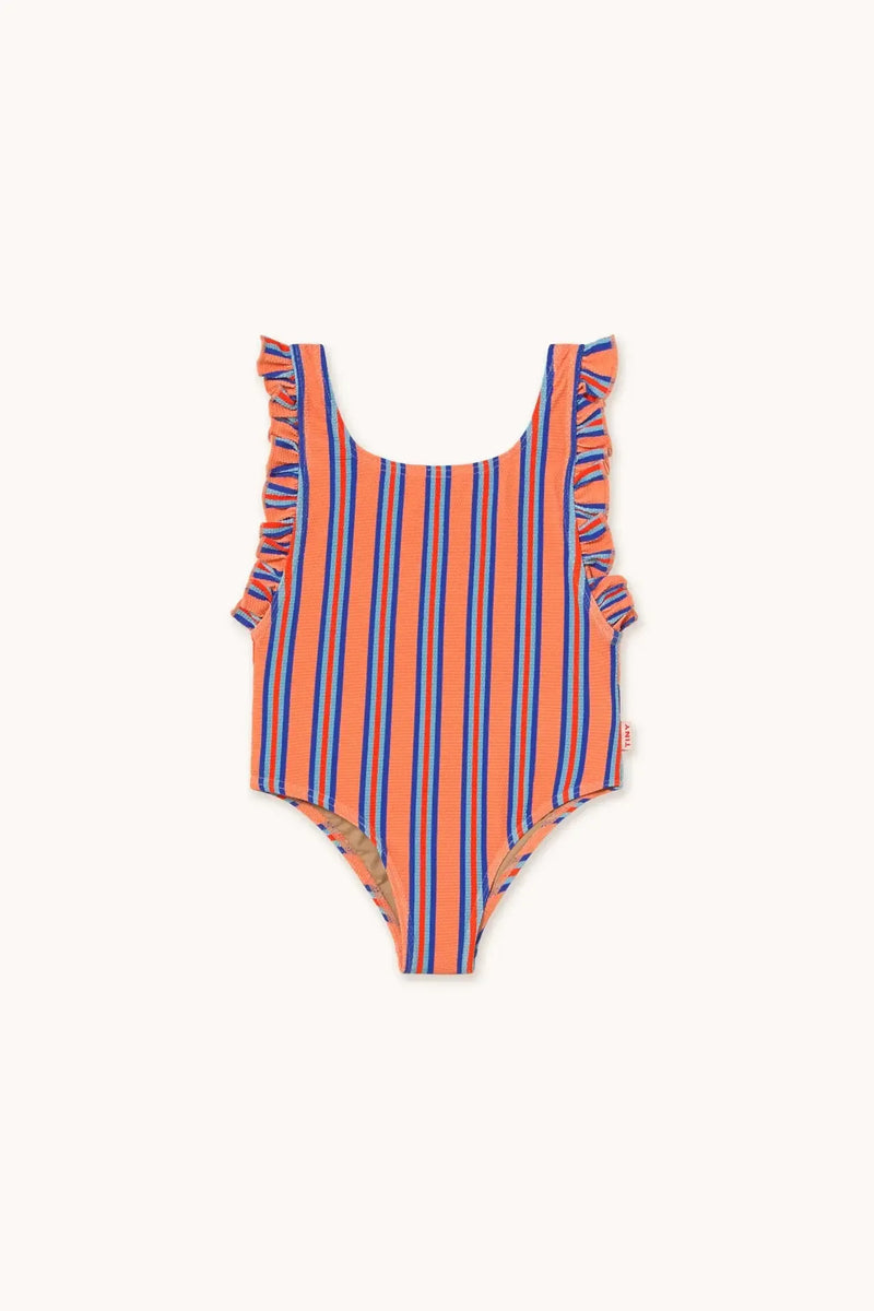 Tiny Cottons Stripes Swimsuit Papaya