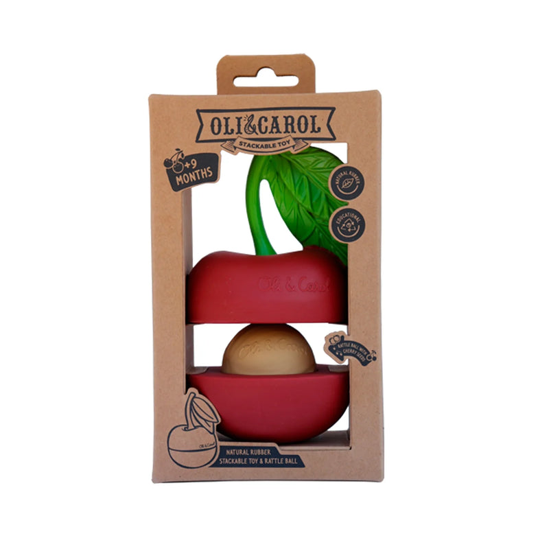 Oli & Carol Bad & Bijtspeeltje Cherry Stacking Toy & Rattle Ball