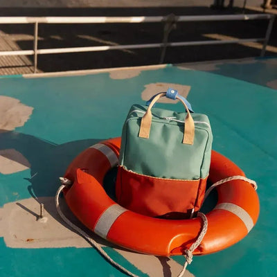 Sticky Lemon Backpack Large Wonders Colourblocking Aquatic Green / Shipwreck Rust - Studio Play