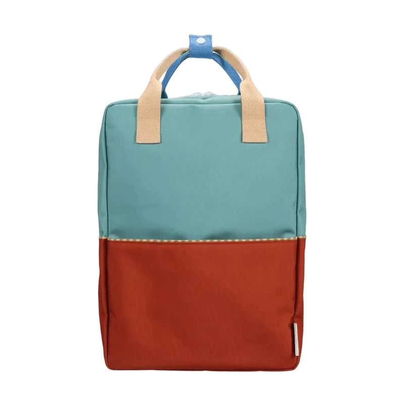 Sticky Lemon Backpack Large Wonders Colourblocking Aquatic Green / Shipwreck Rust