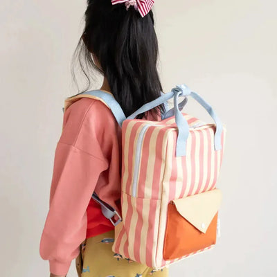 Sticky Lemon backpack Medium Wonders Envelope Stripes Coral Pink / Sandy Yellow