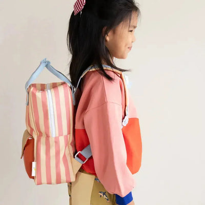 Sticky Lemon backpack Medium Wonders Envelope Stripes Coral Pink / Sandy Yellow