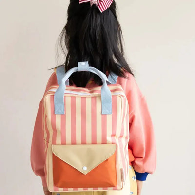 Sticky Lemon backpack Medium Wonders Envelope Stripes Coral Pink / Sandy Yellow