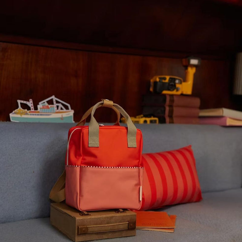 Sticky Lemon Backpack Small Colourblocking lifebuoy orange/coral pink