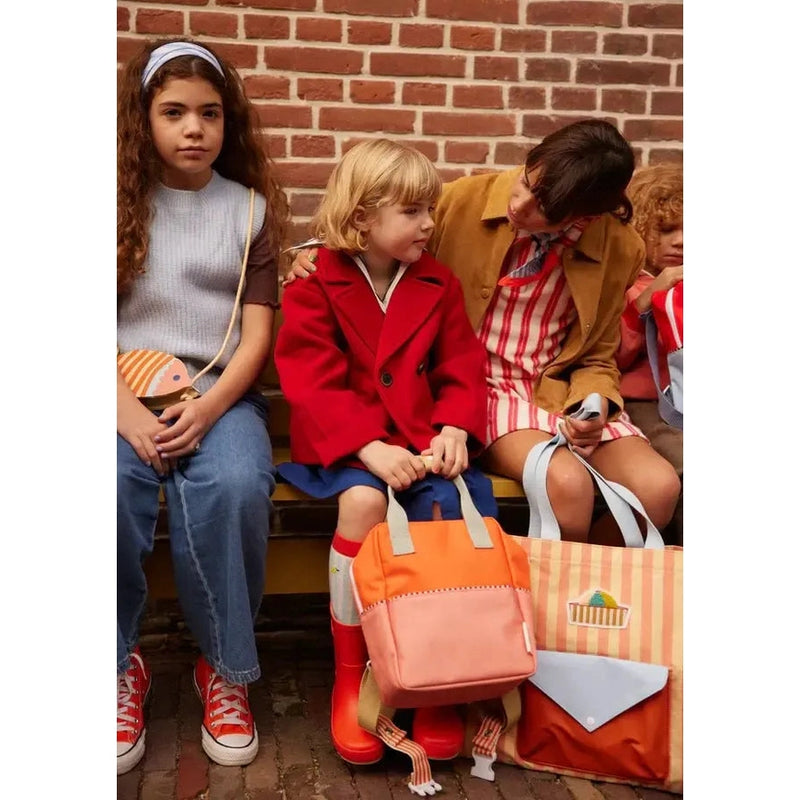 Sticky Lemon Backpack Small Colourblocking lifebuoy orange/coral pink