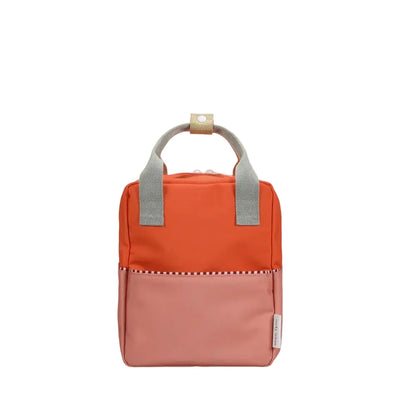Sticky Lemon Backpack Small Colourblocking lifebuoy orange/coral pink - Studio Play