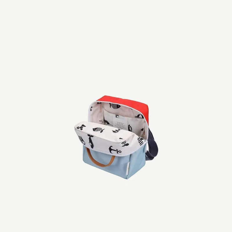 Sticky Lemon Backpack Small Colourblocking Red Hat Zissou Blue - Studio Play
