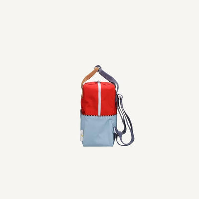 Sticky Lemon Backpack Small Colourblocking Red Hat Zissou Blue - Studio Play