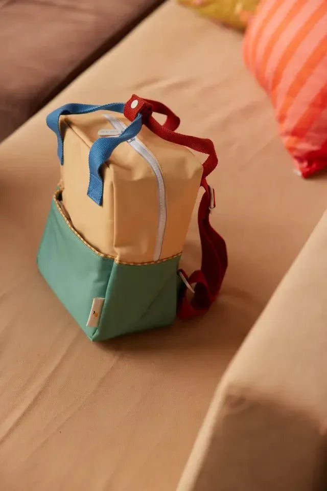 Sticky Lemon Backpack Small Colourblocking Sandy Yellow Aquatic Green - Studio Play