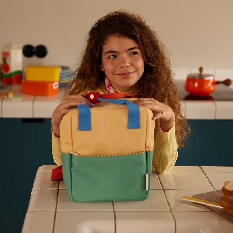 Sticky Lemon Backpack Small Colourblocking Sandy Yellow Aquatic Green - Studio Play