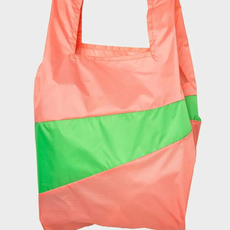 Susan Bijl The New Shopping Bag Large Coral & Greenscreen - Studio Play