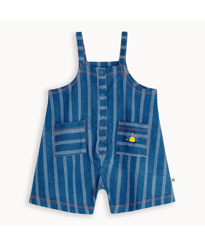The Bonnie Mob Mariner Shorty Jumpsuit Pinstripe Denim