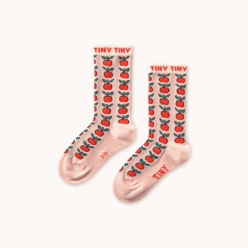Tiny Cottons Apples Medium Socks Wild Rose - Studio Play