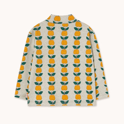 Tiny Cottons Apples Rib Mockneck Grey Heather - Studio Play