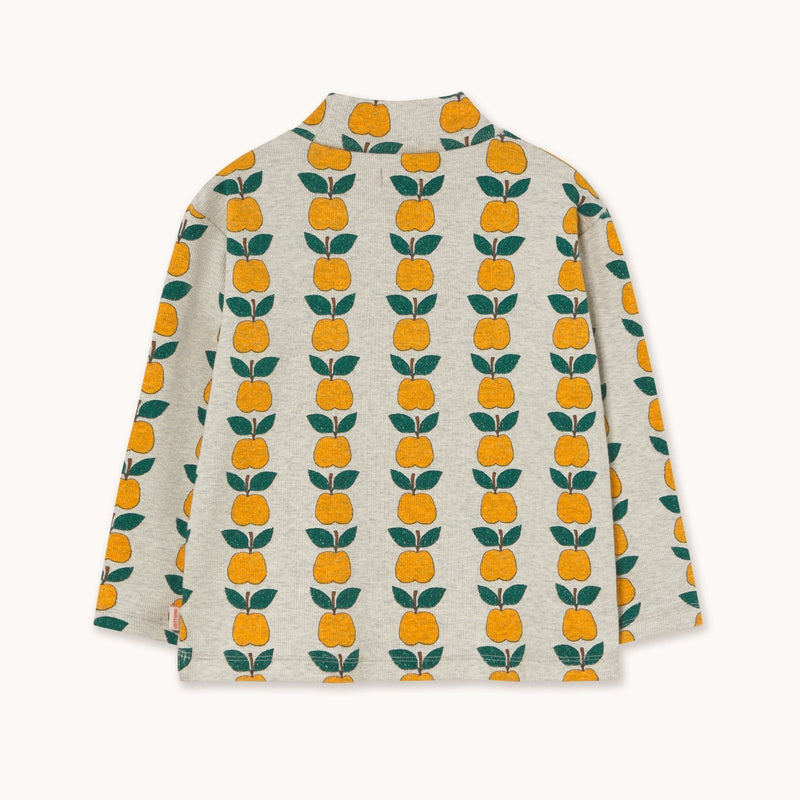 Tiny Cottons Apples Rib Mockneck Grey Heather - Studio Play