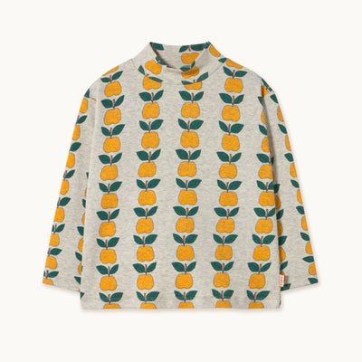Tiny Cottons Apples Rib Mockneck Grey Heather - Studio Play