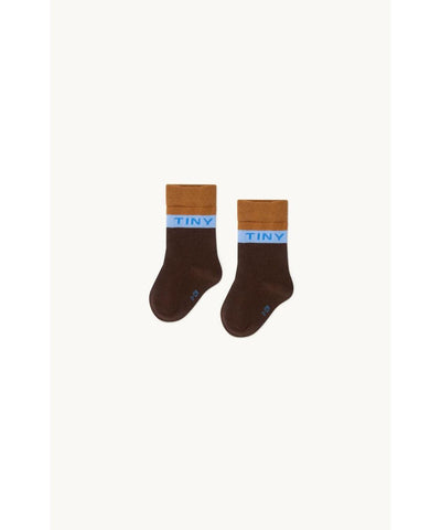 Tiny Cottons Baby Color Block Medium Socks Chocolate