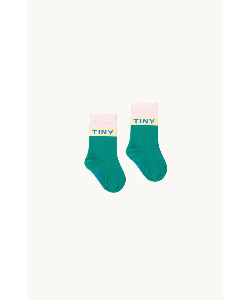 Tiny Cottons Baby Color Block Medium Socks Emerald