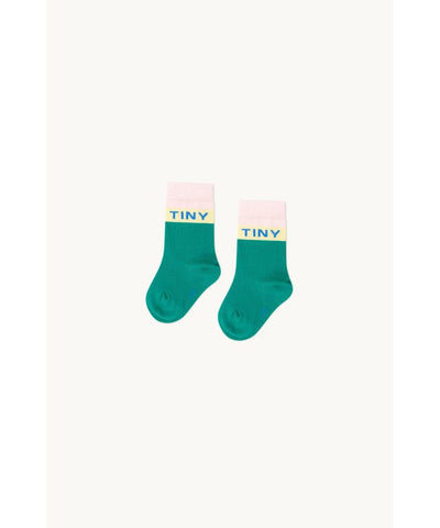 Tiny Cottons Baby Color Block Medium Socks Emerald