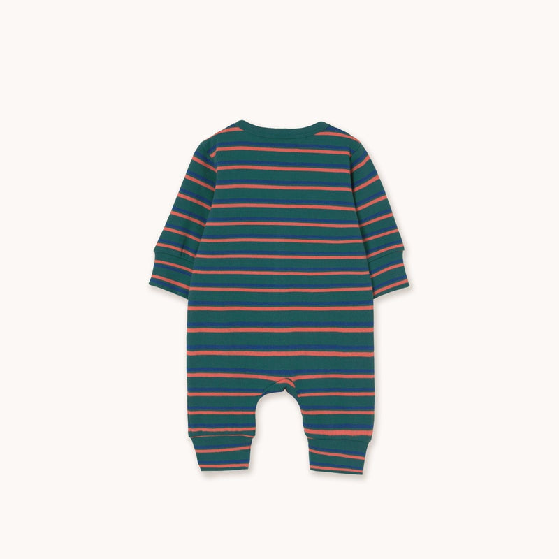 Tiny Cottons Baby Duo Stripes Rib One - Piece Dark Green. - Studio Play