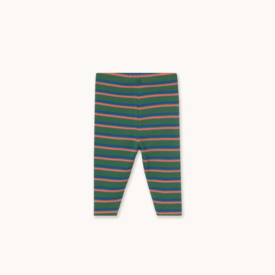 Tiny Cottons Baby Duo Stripes Rib Pant Dark Green - Studio Play