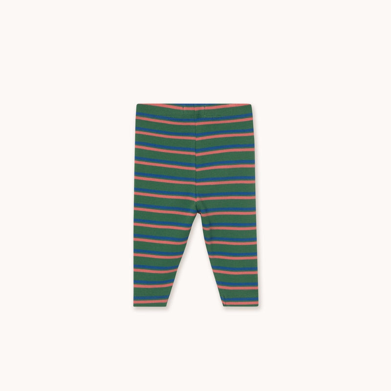 Tiny Cottons Baby Duo Stripes Rib Pant Dark Green - Studio Play
