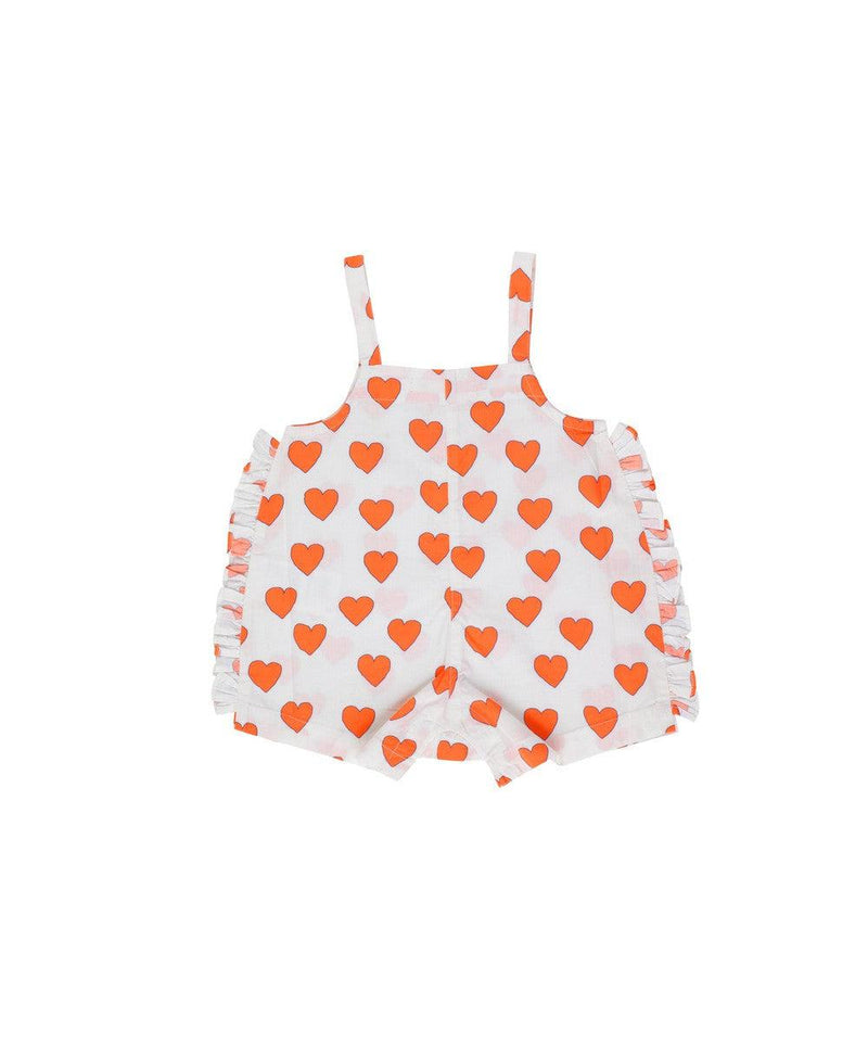Tiny Cottons Baby Hearts Dungaree Off-white