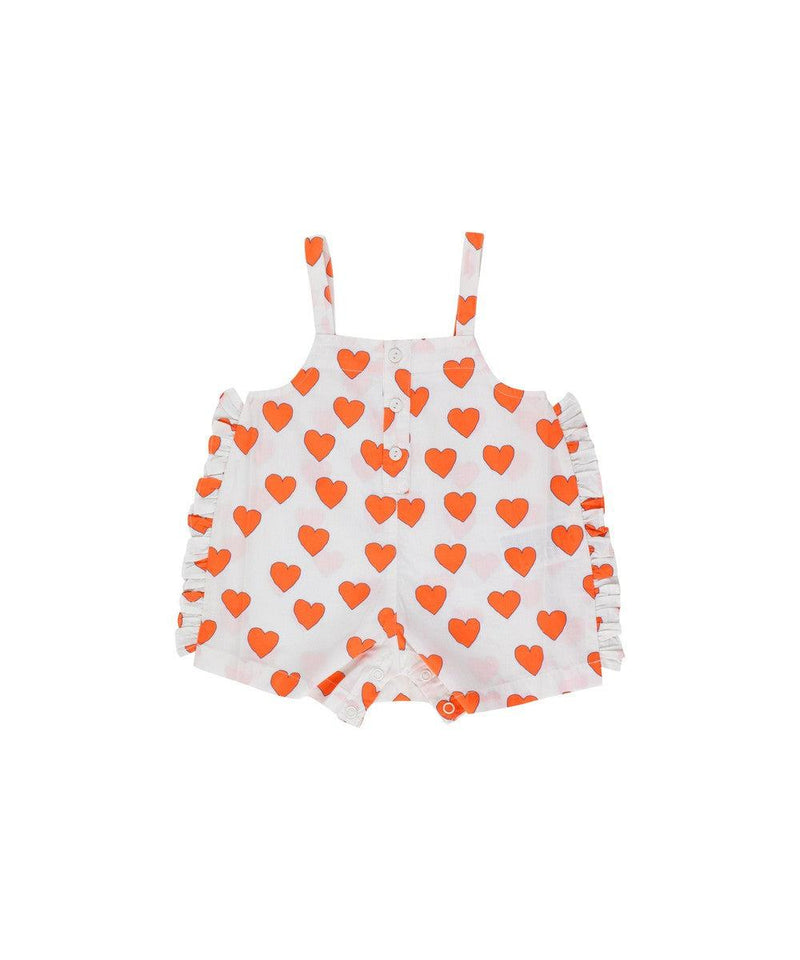 Tiny Cottons Baby Hearts Dungaree Off-white