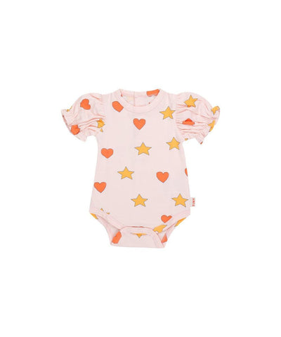Tiny Cottons Baby Hearts Star Body Pastel Pink