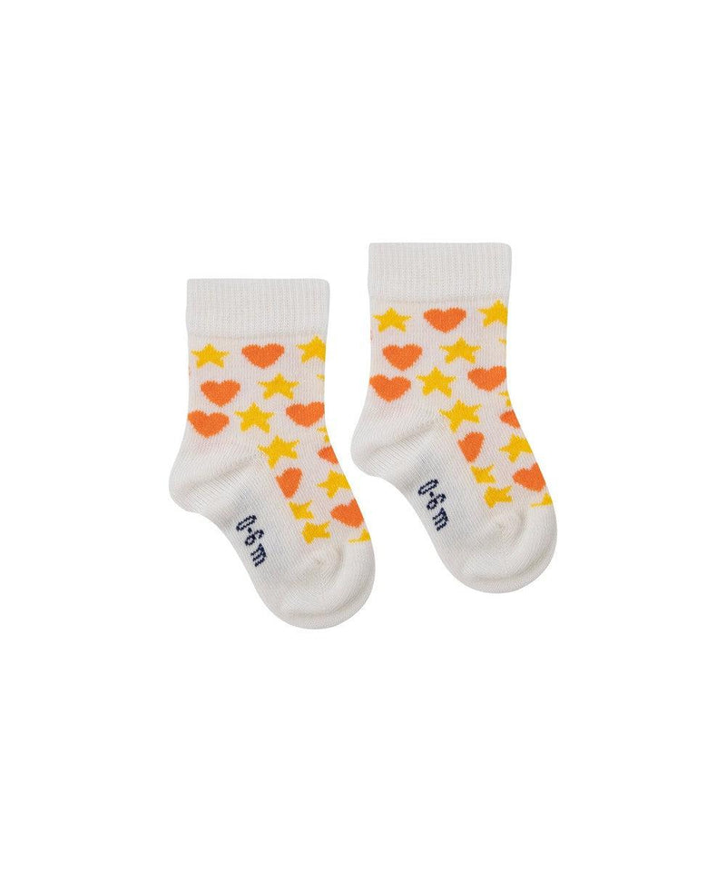 Tiny Cottons Baby Hearts Stars Socks Off-White