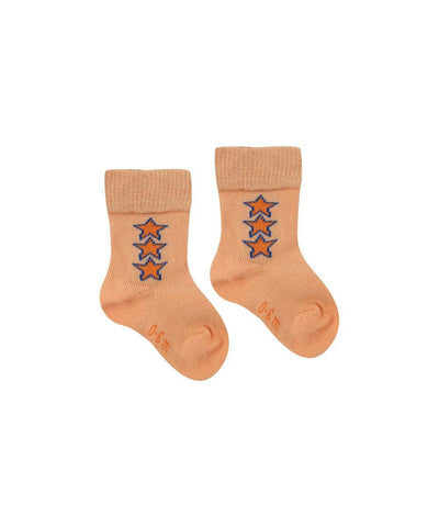Tiny Cottons Baby Star Medium Socks Papaya