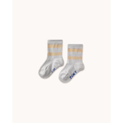 Tiny Cottons Baby Stripes Medium Socks Metallic Light Grey - Studio Play