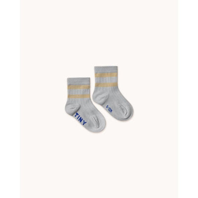 Tiny Cottons Baby Stripes Medium Socks Metallic Light Grey - Studio Play