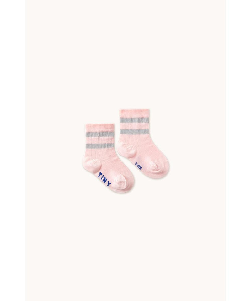 Tiny Cottons Baby Stripes Medium Socks Pack Pastel Pink