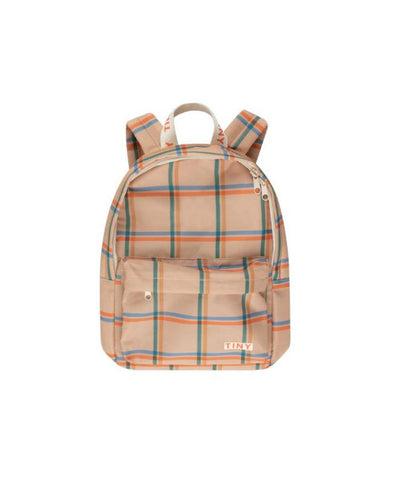 Tiny Cottons Check Backpack Almond
