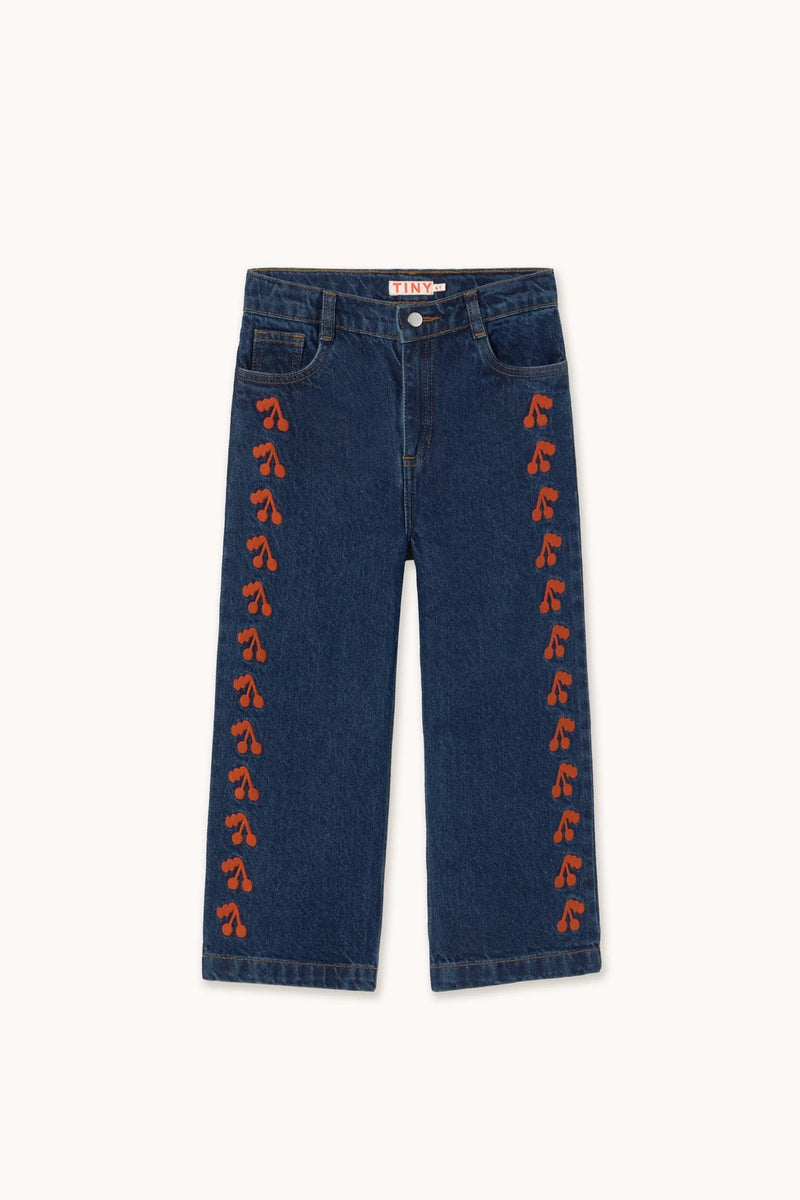 Tiny Cottons Cherries Embroidered Jeans Navy - Studio Play