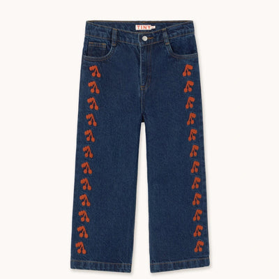 Tiny Cottons Cherries Embroidered Jeans Navy - Studio Play