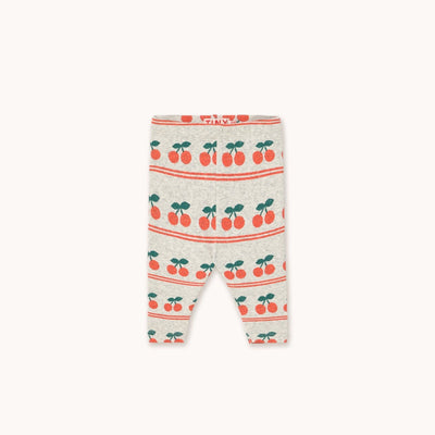 Tiny Cottons Cherry Pattern Rib Baby Pant Light Cream Heather - Studio Play
