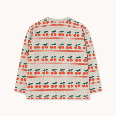 Tiny Cottons Cherry Pattern Rib Tee Grey Heather - Studio Play