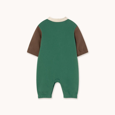Tiny Cottons Color Block Polo One Piece Dark Green - Studio Play