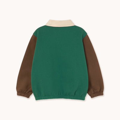 Tiny Cottons Color Block Polo Sleeve Tee Dark Green