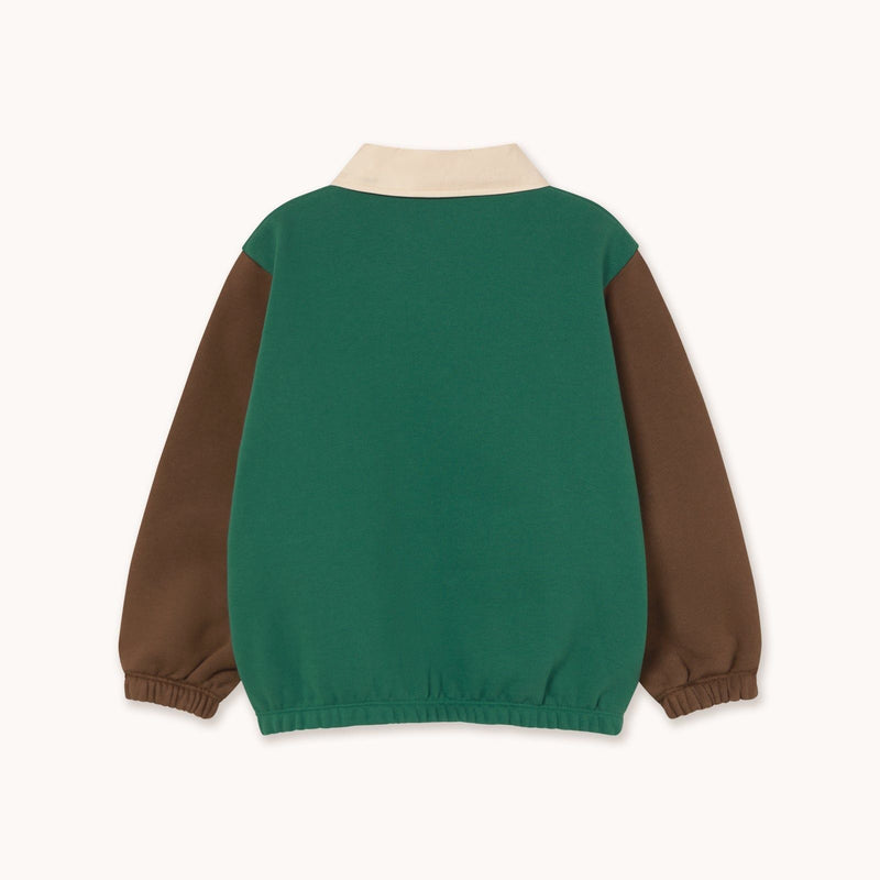 Tiny Cottons Color Block Polo Sleeve Tee Dark Green