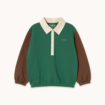 Tiny Cottons Color Block Polo Sleeve Tee Dark Green - Studio Play