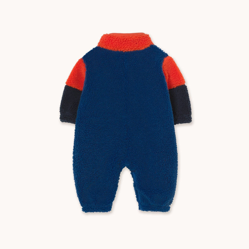 Tiny Cottons Color Block Sherpa One-Piece Dark Blue