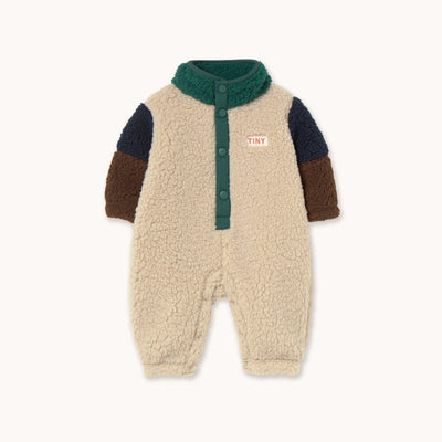 Tiny Cottons Color Block Sherpa One - Piece Dark Green - Studio Play