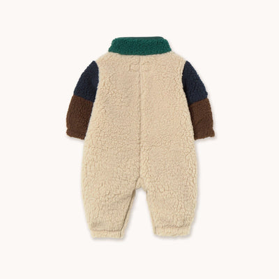 Tiny Cottons Color Block Sherpa One - Piece Dark Green - Studio Play