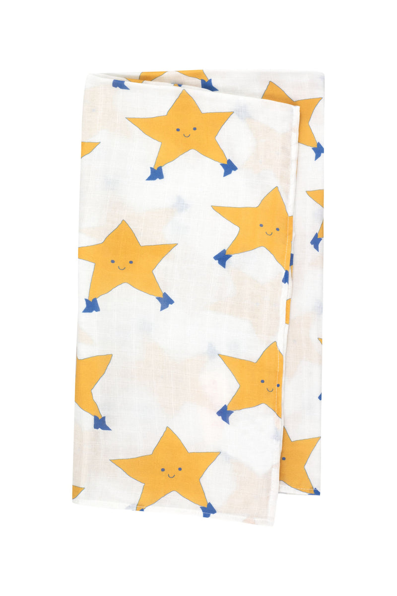 Tiny Cottons Dancing Stars Swaddle Off-white